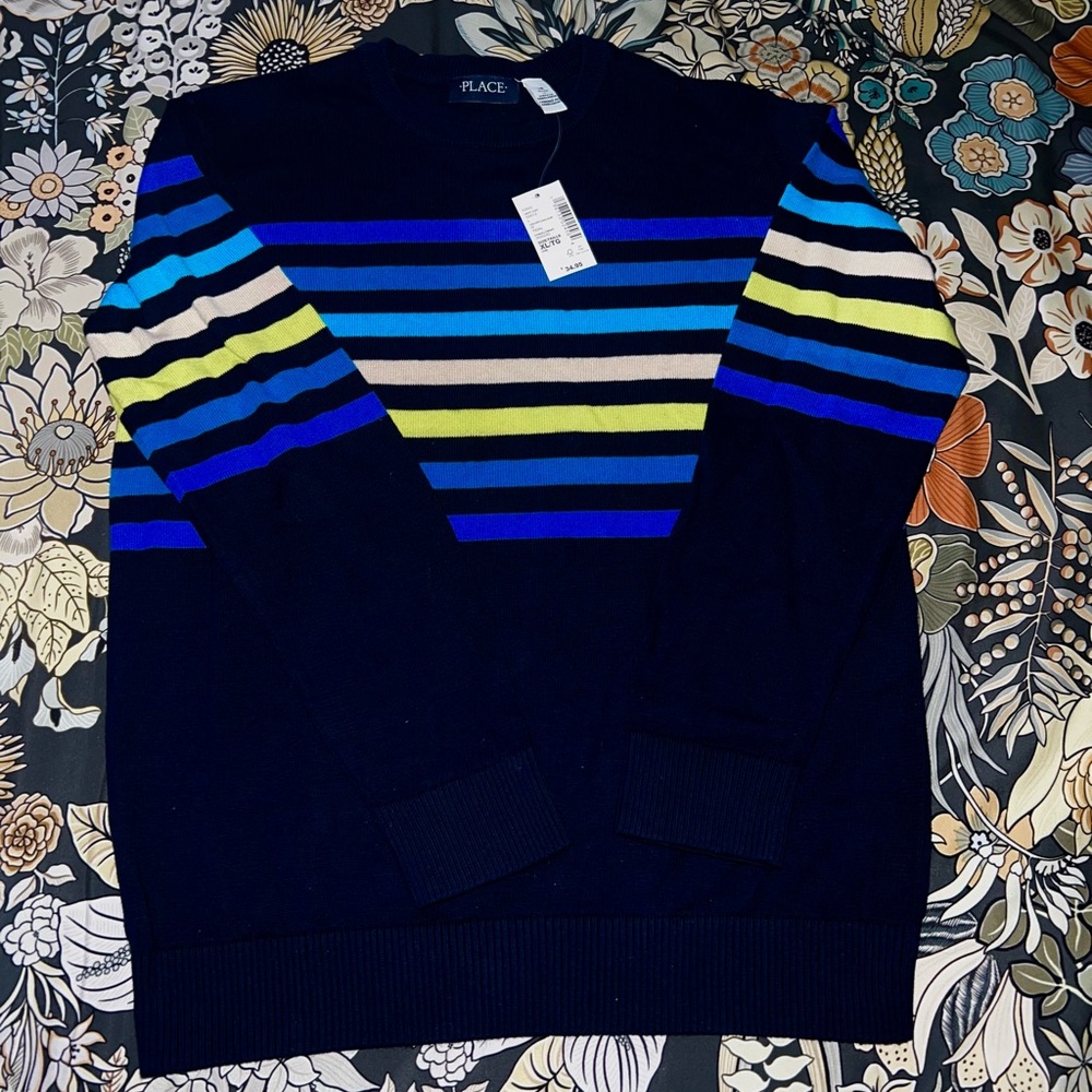 The Children's Place Kids Sweater - Blue and Yellow Stripes